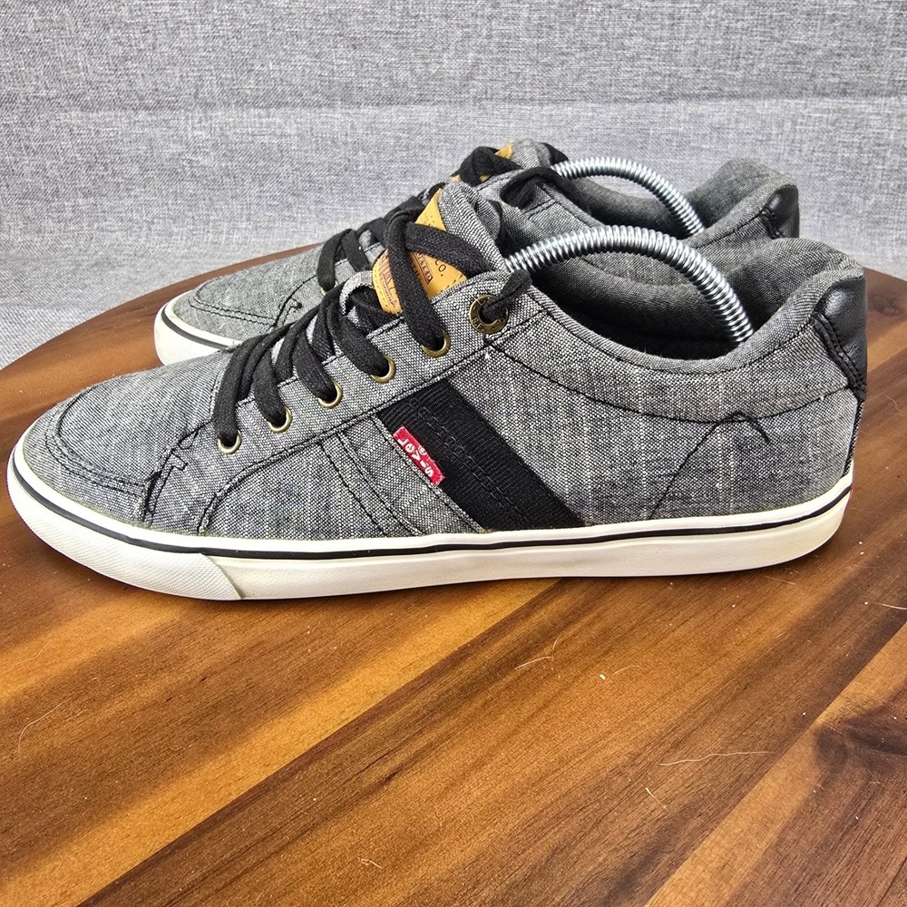 Levis Mens 51819201A Grey Textile Low Top Sneakers Size 10‎ Casual Skater Shoes